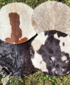 Pre-cut Ivory Coast Goatskin Rounds - With Hair